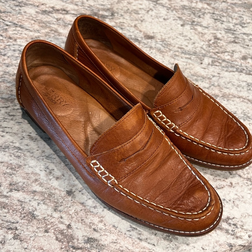 SPERRY TOP-SIDER Womens US 9 Seaport Penny Loafer STS81928 Tan Leather Shoes